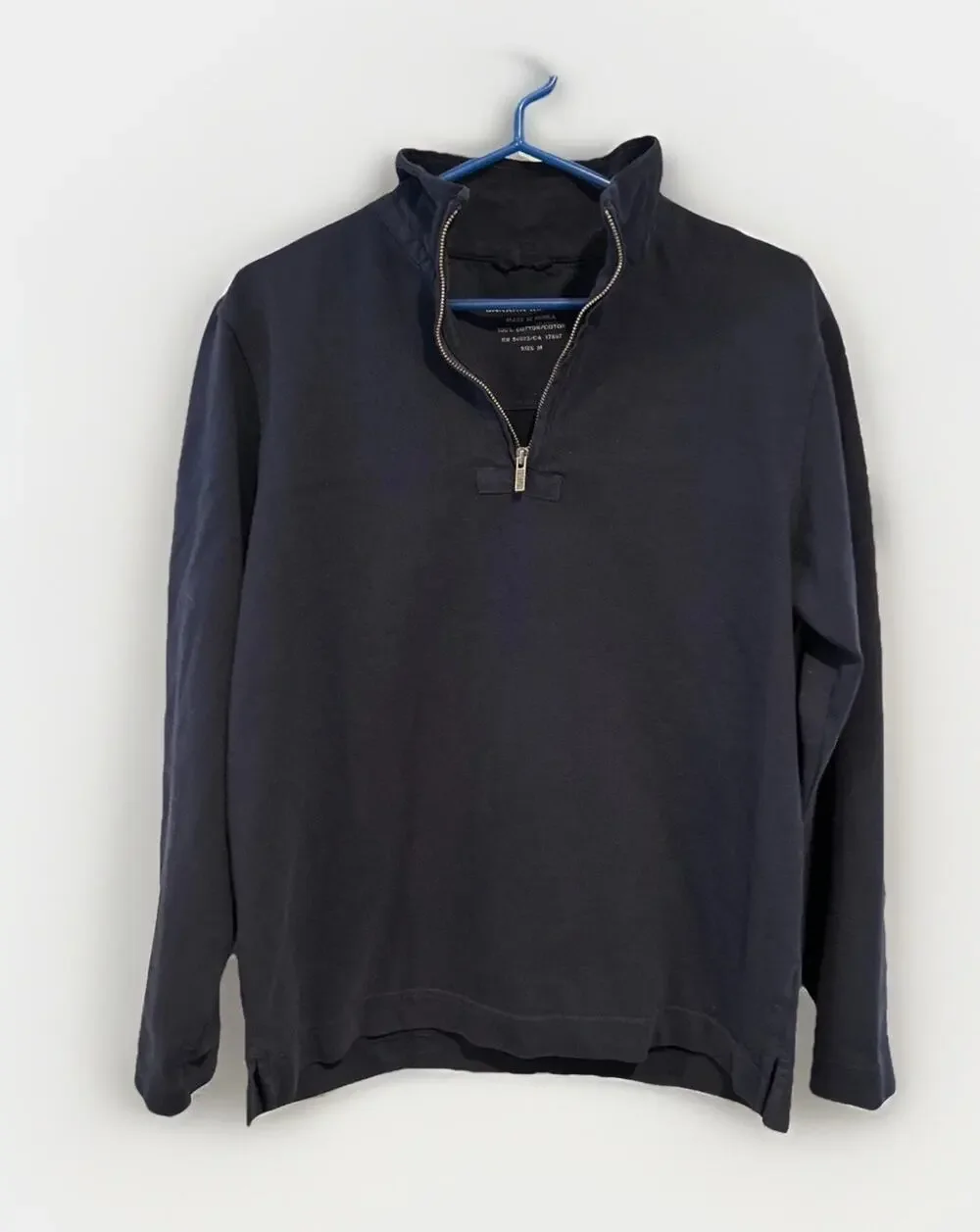 EUC-Banana Republic 1/4 Zip Men M Pullover Sweatshirt Navy